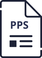 PPS File icon minimal outline with symbols