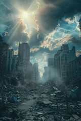 Fototapeta premium Cityscape with Rubble