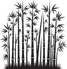 Bamboo plant silhouette vector illustration isolated on a white background