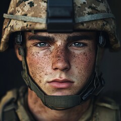 AI-Generated Image of a Brave Young Soldier