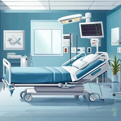 Modern Hospital Room with Advanced Medical Equipment