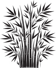 Obraz premium Bamboo plant silhouette vector illustration isolated on a white background