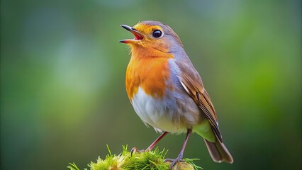 Robin singing, Robin, bird, wildlife, nature, animal, feathers, beak, song, singing, melody, wildlife photography, music