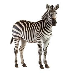 Fototapeta premium zebra standing isolated on white