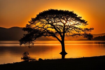 Solitary Sentinel of Twilight: An Ode to Nature's Serene Symphony