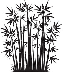 Bamboo plant silhouette vector illustration isolated on a white background