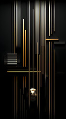 Obraz premium Technology black geometric stripes sphere abstract graphic poster background