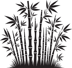 Bamboo plant silhouette vector illustration isolated on a white background