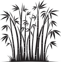 Bamboo plant silhouette vector illustration isolated on a white background