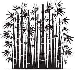 Bamboo plant silhouette vector illustration isolated on a white background