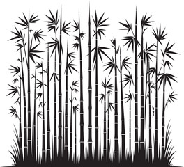 Bamboo plant silhouette vector illustration isolated on a white background