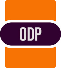 ODP File extension icon rounded and color fill