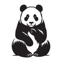 Panda silhouette vector illustration art design 