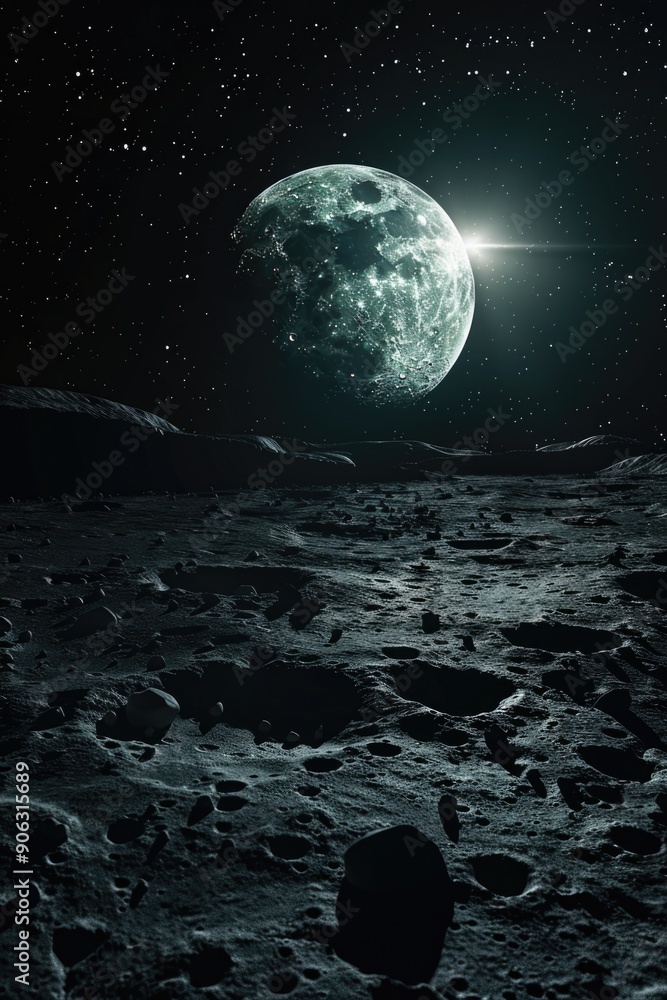 Canvas Prints moon surface view