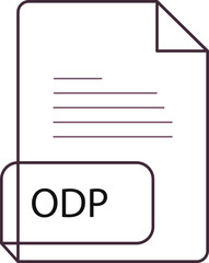 Fototapeta premium ODP File extension icobn crisp corners thick outline