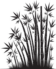Bamboo plant silhouette vector illustration isolated on a white background