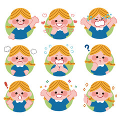 いろいろな表情の子供
