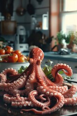 Obraz premium Octopus with Fruit