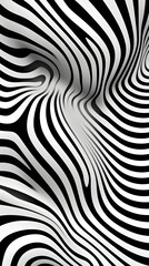 Digital black and white curve zebra pattern geometric abstract graphics poster background