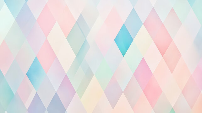 A geometric pattern with interlocking diamonds in pastel colors, creating a soft and visually pleasing background.