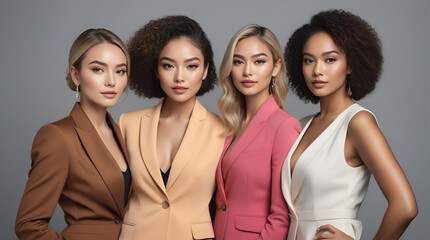 group of talented successful young business women