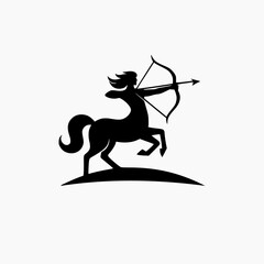 logo centaur horse archer warrior trojan silhouette mythical creature