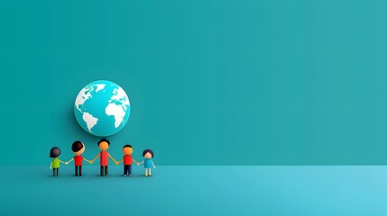 Celebrating Global Unity: International Day of the World Flat Design Illustration with Text Space