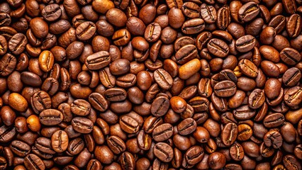 Obraz premium Rich and textured background of high-resolution 8K coffee beans, coffee, beans, background, texture, high-resolution, rich, stunning
