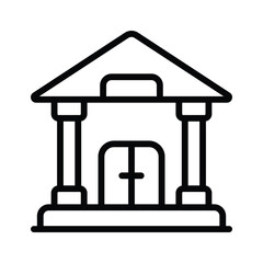 Bank Building Icon shows your trusted place for all financial services and transactions