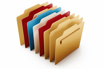 A row of colorful file folders for organization.
