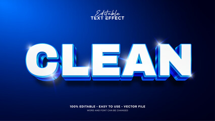 Editable clean text style effect, 3d vector mock up