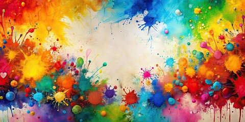 Fototapeta premium Art background with colorful paint splatters and brush strokes , paint, art, background, colors, creativity, abstract