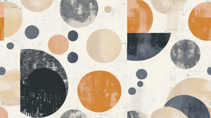 Scandinavian-inspired abstract pattern with simple shapes and muted colors, creating a calm and balanced atmosphere.