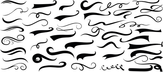 Elegant swirls, decorative flourishes, calligraphic element, vintage curves vector artistic designs for graphic projects, invitations, and tattoos creative layouts © Arafat