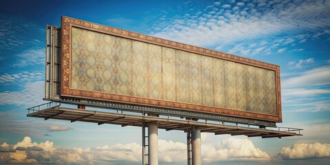 Retro road billboard with vintage design isolated on background , retro, road, billboard, vintage, design