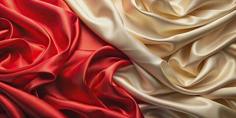 Fototapeta premium Abstract silk textures in red and beige with a modernist style , innovative, background, textures, vibrant, creative