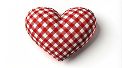 Checkered Valentines heart isolated on white background, Valentines, heart, checkered, pattern, love, romance, symbol