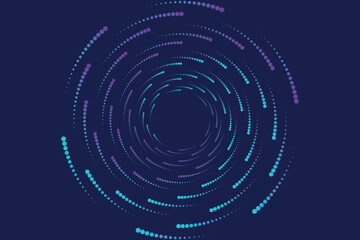 Abstract geometric lines on dark blue background. Modern shiny gradient purple blue hexagon lines pattern. Geometric stripe line art design. Technology futuristic concept.