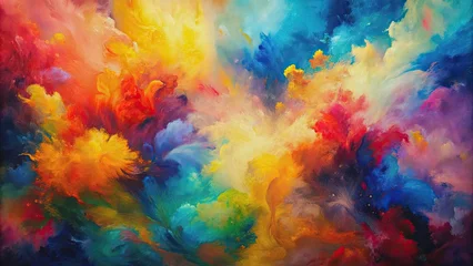 Abstract painting on canvas in vibrant colors, art, abstract, painting, canvas, vibrant, colors, texture
