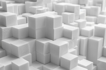Obraz premium Stacked white cubes