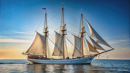 Sailboat with two or more masts, fore-and-aft rigging, and multiple sails , Schooner, maritime, nautical, boat, vessel, ocean