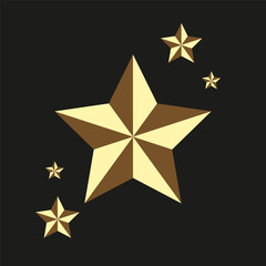 Five Luxury Stars in a circle premium vector, Gold, top value of Vector Sign Illustration in black background design