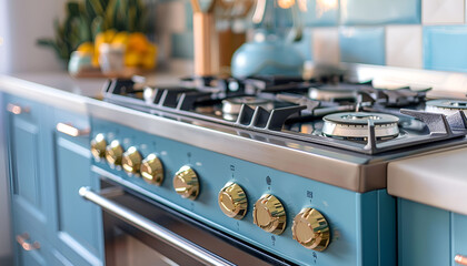 Modern Electric Stove with Four Burners and Oven