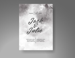 Wedding invitation with Abstract splashed watercolor background