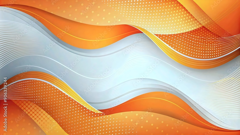 Poster dynamic abstract waves engaging orange patterns modern design