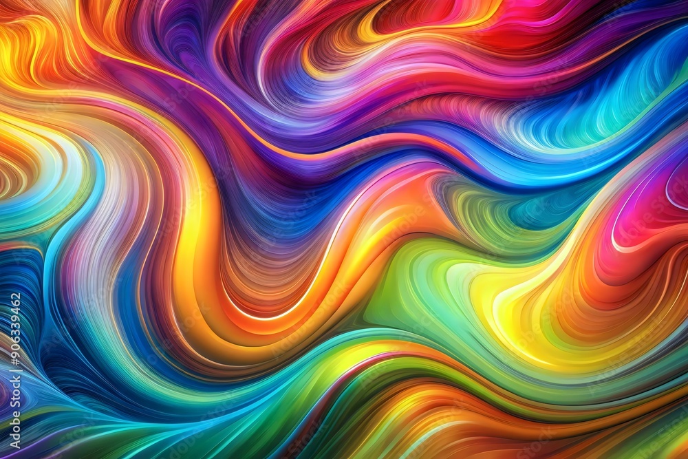 Poster Vibrant Abstract Colors Movement Flowing Dynamic Patterns