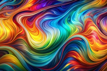 Vibrant Colorful Swirling Abstract Expressionism Fluid Art Design