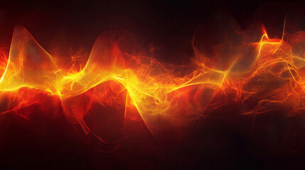 Dynamic abstract background with a spiral sound wave rhythm line in fiery red and orange tones, set against a dark background for dramatic contrast.