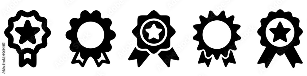 Wall mural award icon. set of award ribbons representing achievement and success. vector illustration