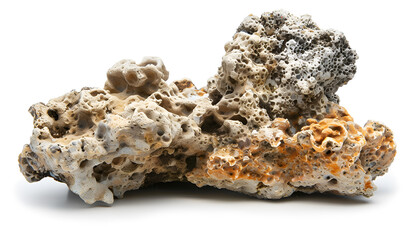 heavy reef rock Isolated on white background